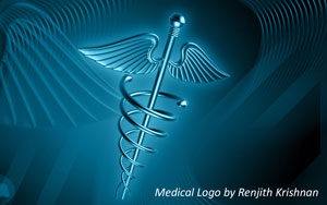 illustration of a caduceus, the symbol for medical service